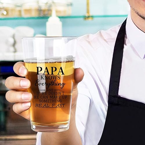 Miniatura 3 de PAPA Knows Everything - Vaso de cerveza de 15 onzas, regalo de papá para papá, papá nuevo, idea de regalo para el día del padre, Navidad, cumpleaños