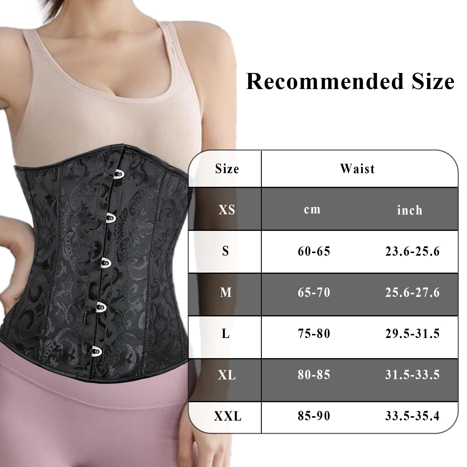 Corset à lacets en satin sous la poitrine pour femme, serre-taille sous la poitrine, haut gainant, buste