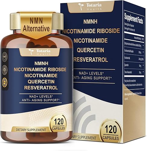Totaria NMNH 500mg (mononucleótido de dihidronicinamida), suplemento alternativo NMN premium con niacinamida (vitamina B3), quercetina,