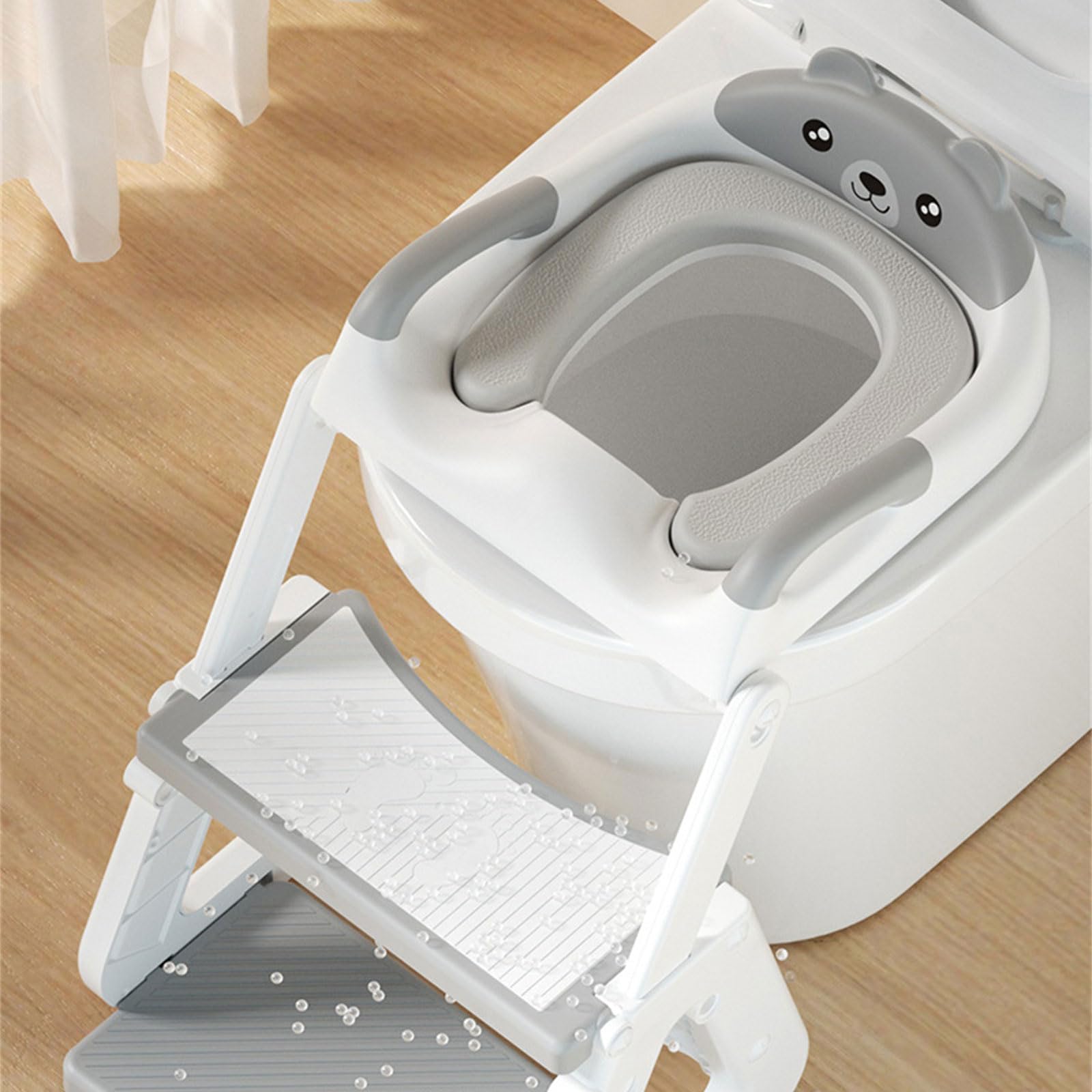 Toilettensitze mit Spritzschutz und einfacher Aufbewahrung, Töpfchen Trainingsleiter, 2-in-1-Töpfchen Trainingstoilette für, Badezimmer Tritthocker