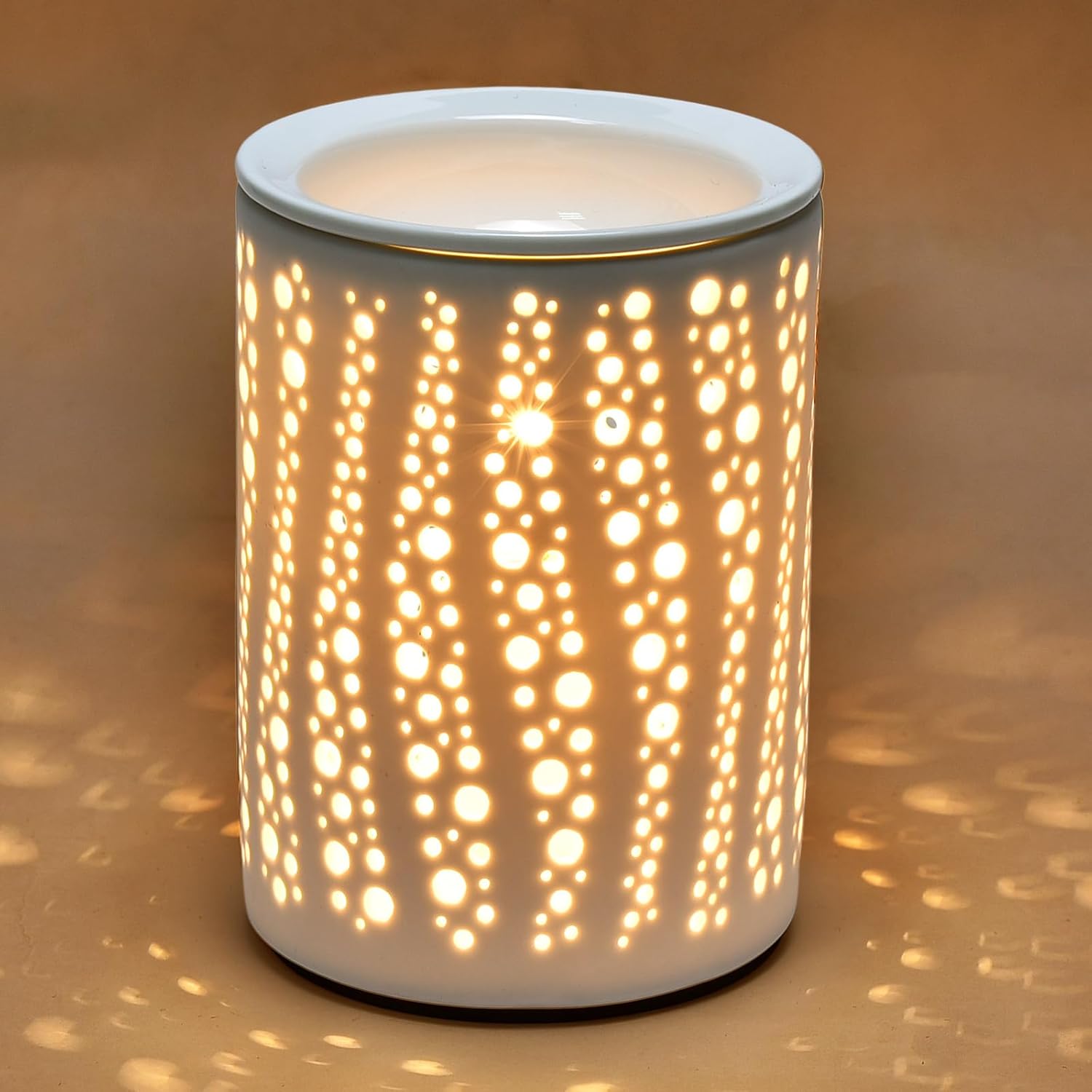 Wax Melt Warmer, Essential Oil Burner, 3-in-1 Heater Removable Tray for Warming Scented Candles to Bedroom Living Room Decor, Ideal Gift for Valentines Mother's Day, Spa and Aromatherapy (Polka Dot)