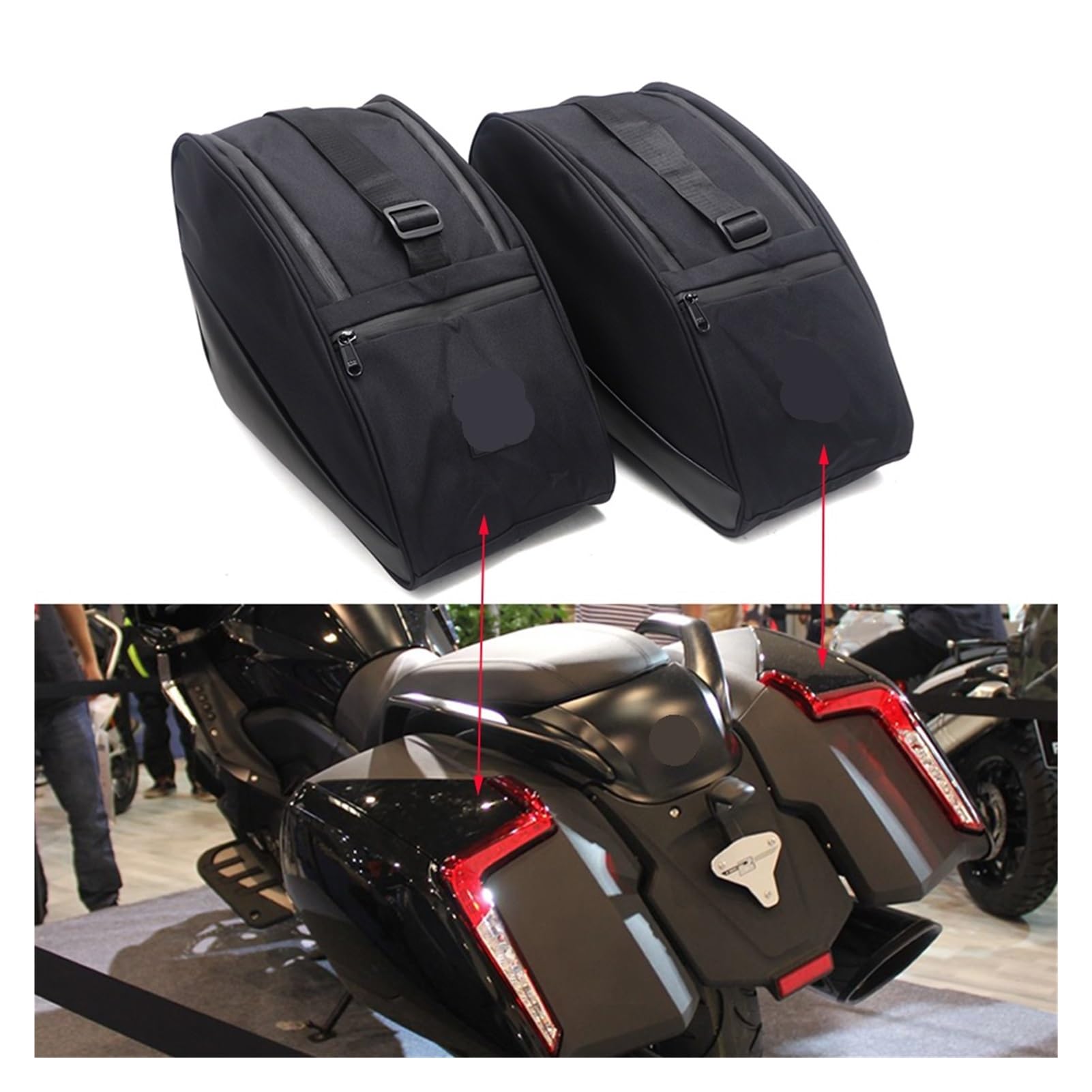 Kompatibel mit BMW K1600b K 1600 B K1600 B Motorrad-Gepäcktaschen, Innenbeutel, Innentasche, Seitenbox, schwarze Innentasche 2018-UP (links und rechts)