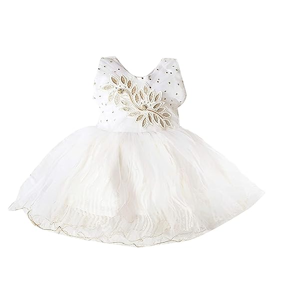 RG Collection Embellished, Self Design Baby Girls Dress