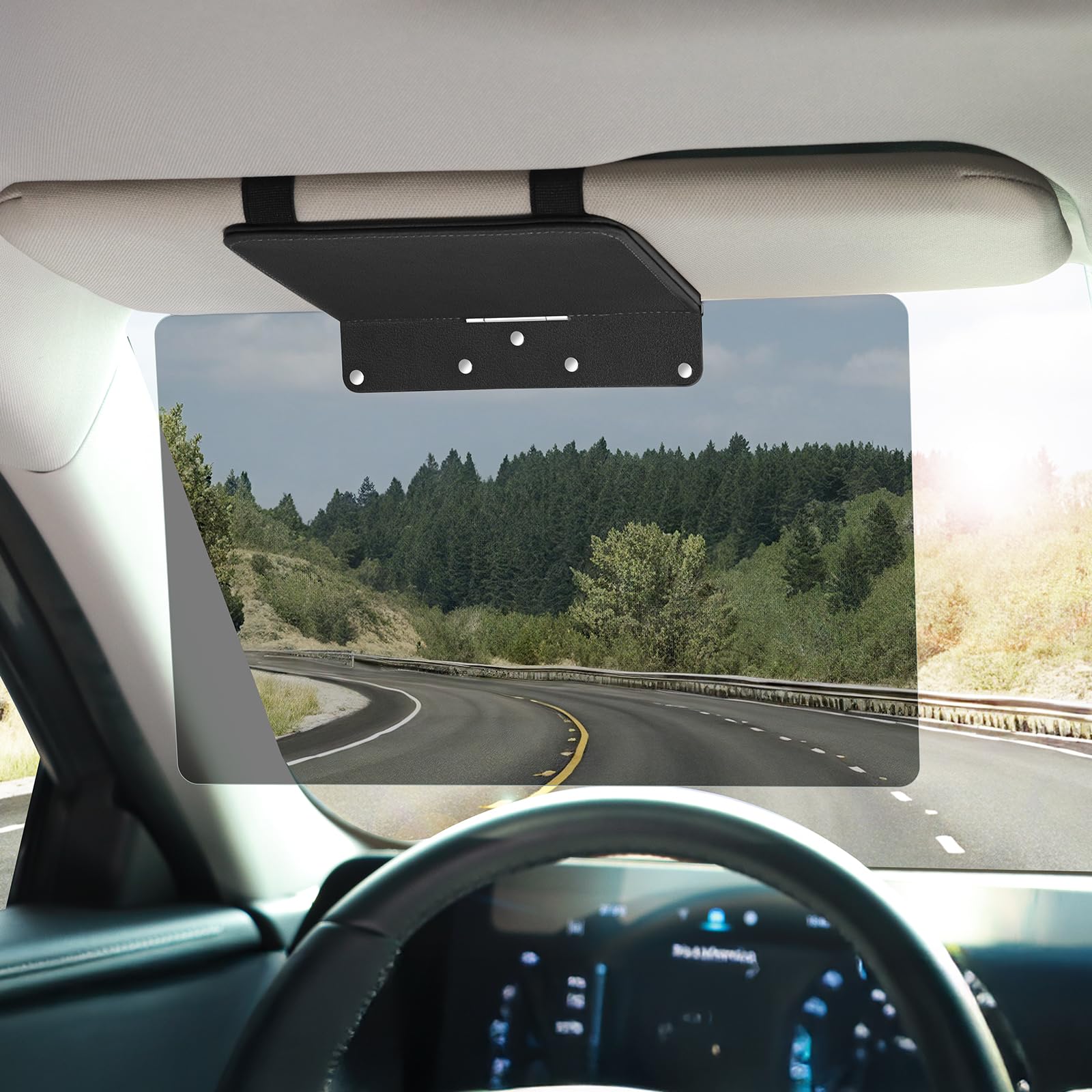 NAZZO Sun Visor Extender for Car, Anti Glare Polarized Sun Blocker for Cars, Sunvisor Extension, UV, Stray Light, Snow Blindness Protector, Safe