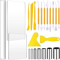 Vista 4 de Honoson Juego de 24 piezas de herramientas para esculpir arcilla, juegos de herramientas de arcilla polimérica, set de bricolaje con rodillo, lámina