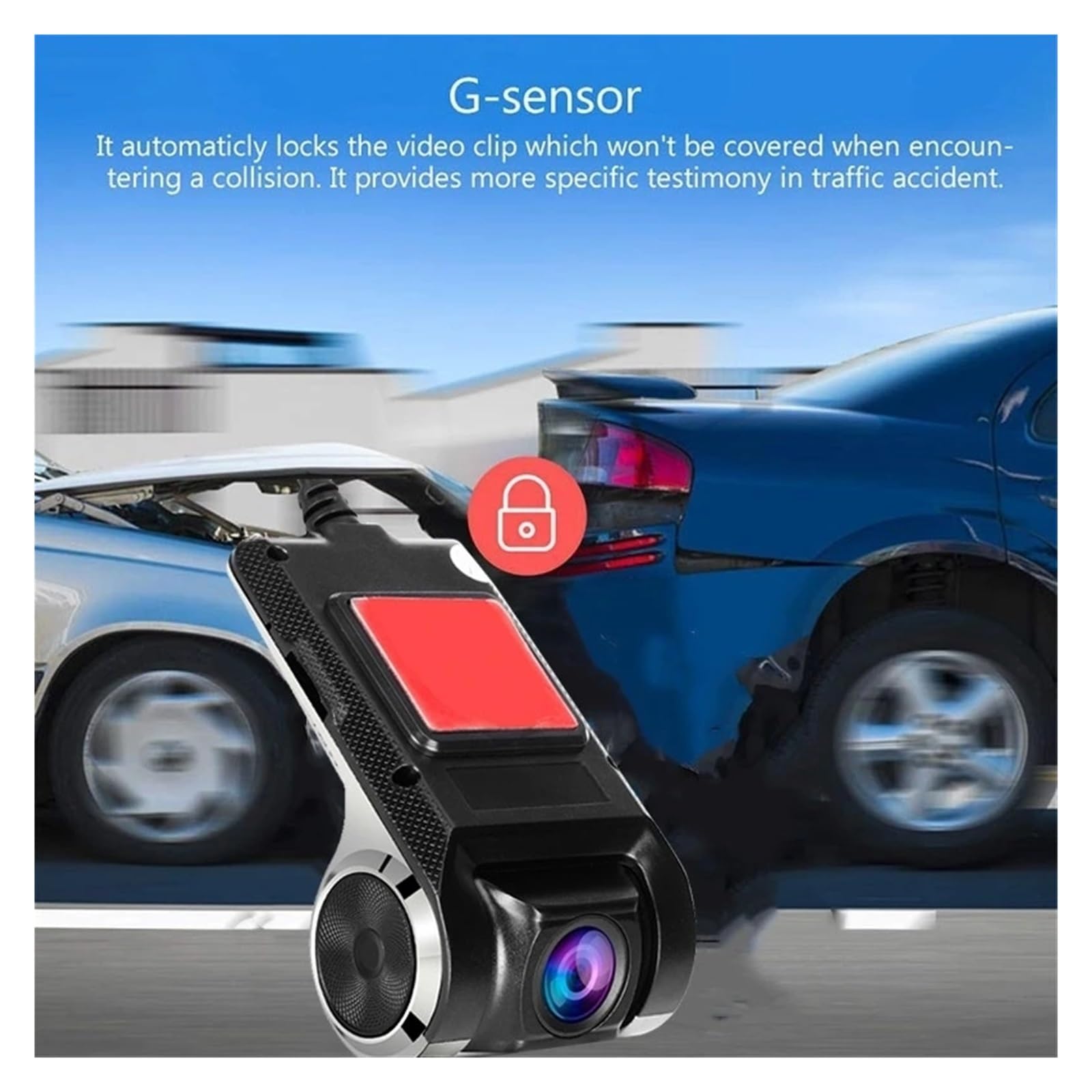 DashCam Videocamera for auto HD 1080P Dash Cam Car Dashcam DVR Video HD USB registratore automatico for lettore multimediale Installazione facile(Only USB DVR)