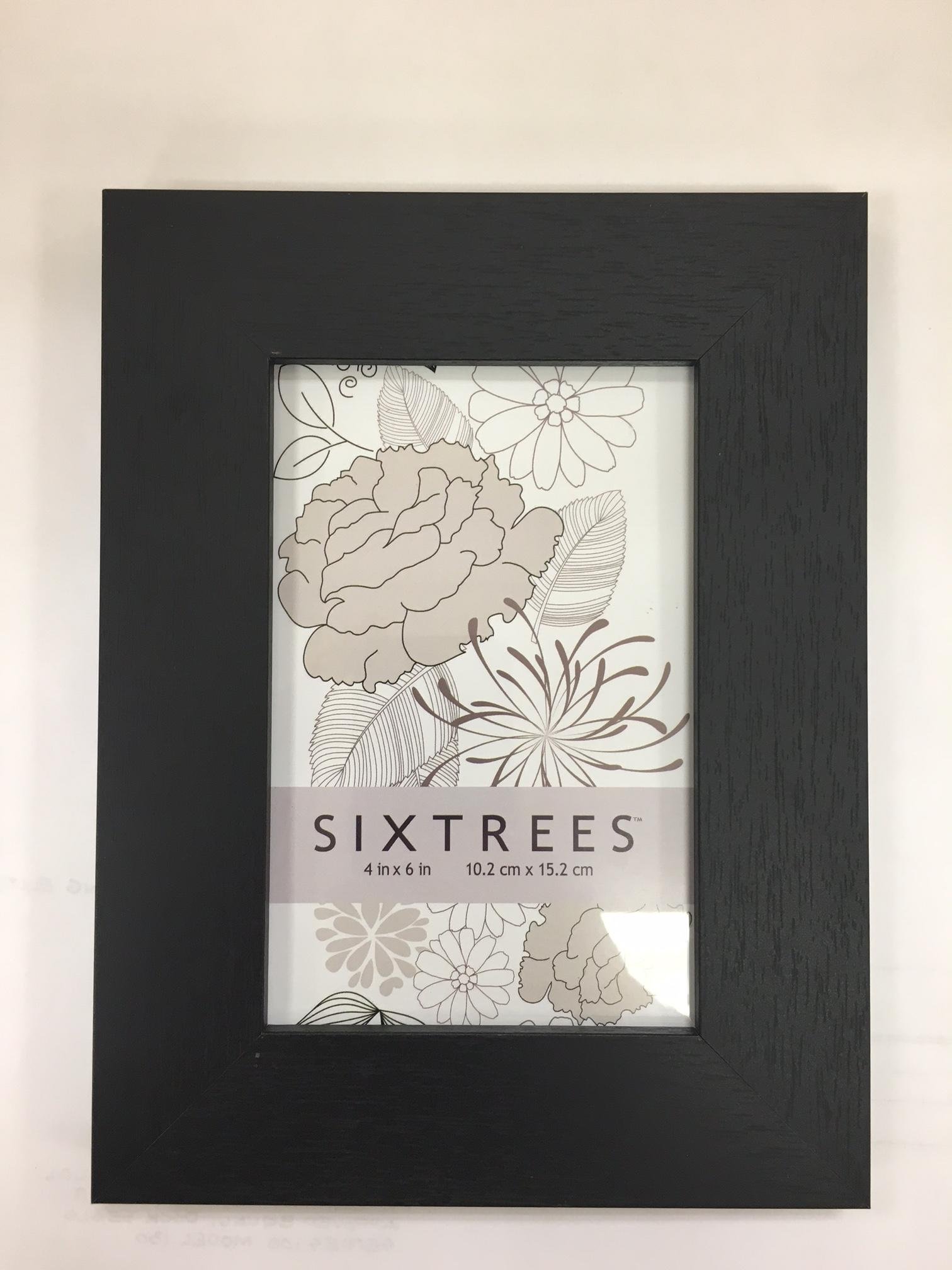 Sixtrees USA Wood Grain Luxury Frame, 4 by 6-Inch, Black