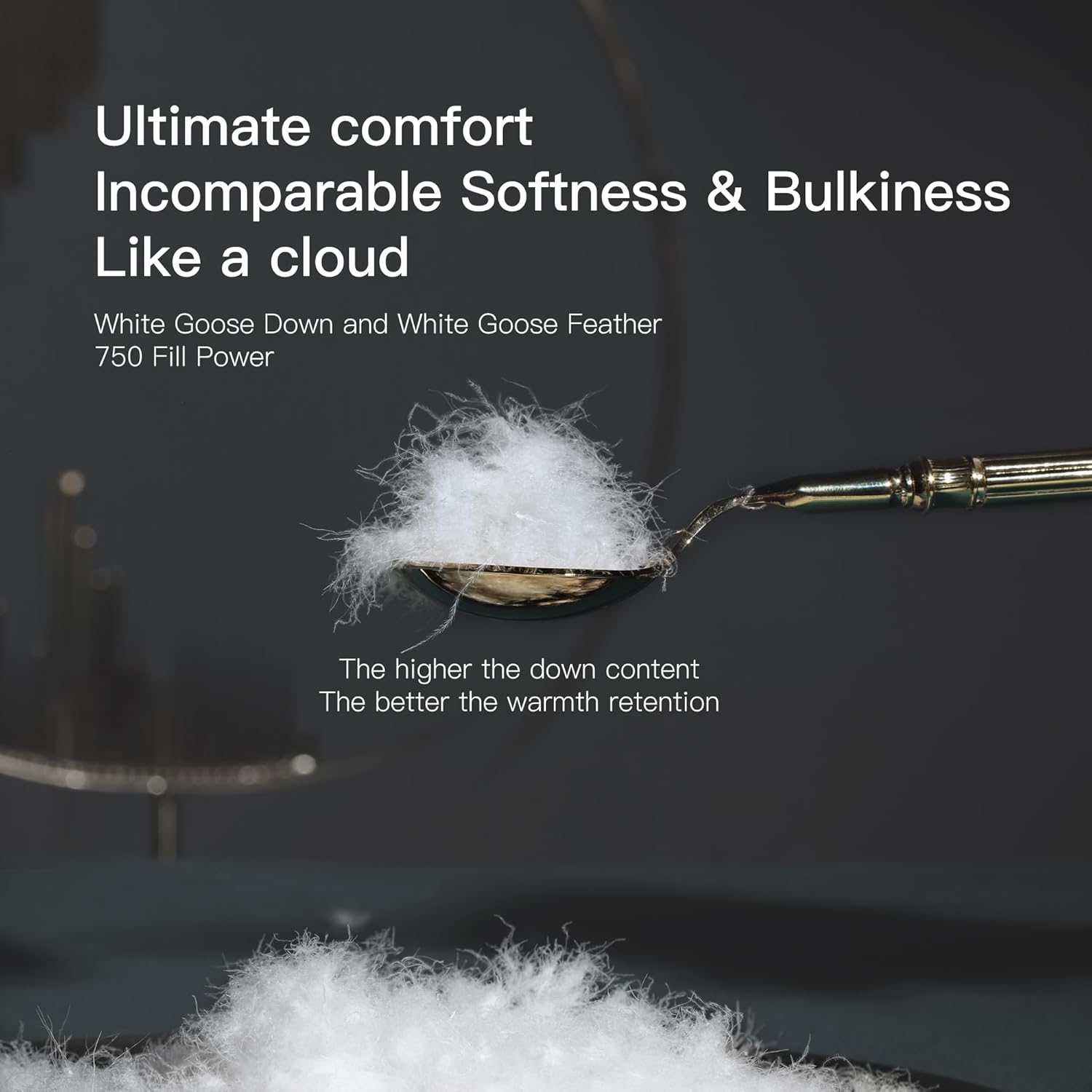 Hotel Grand Goose Down Comforter Duvet Insert Twin - Made in USA，Ultra Soft Striped Pattern Cotton Cover Fabric Fluffy， Hypoallergenic，500 Thread Count，650 Fill Power，All Season Warmth 68x90 Inches