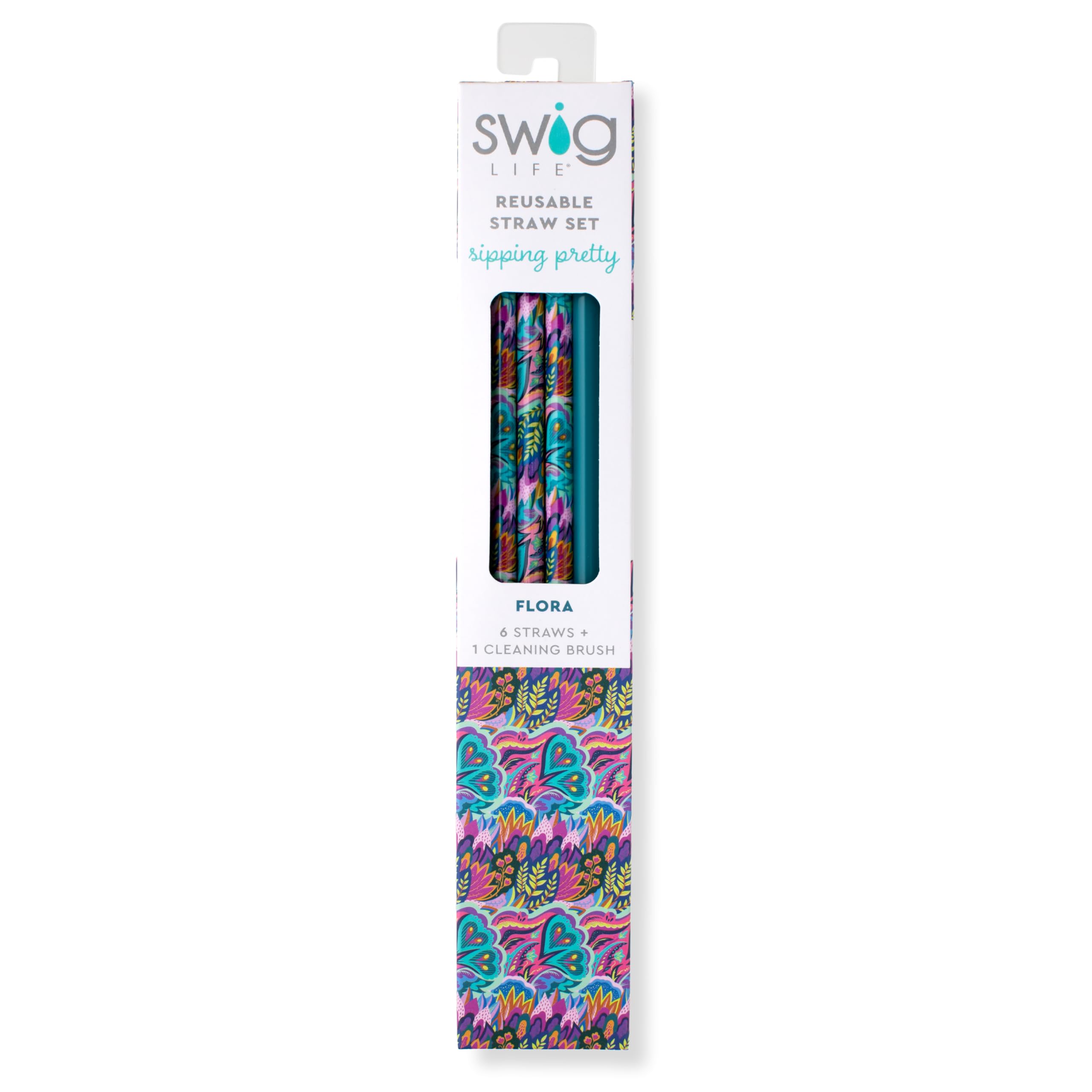 Swig Life Cannucce riutilizzabili Lake Girl+ Aqua Glitter Set di