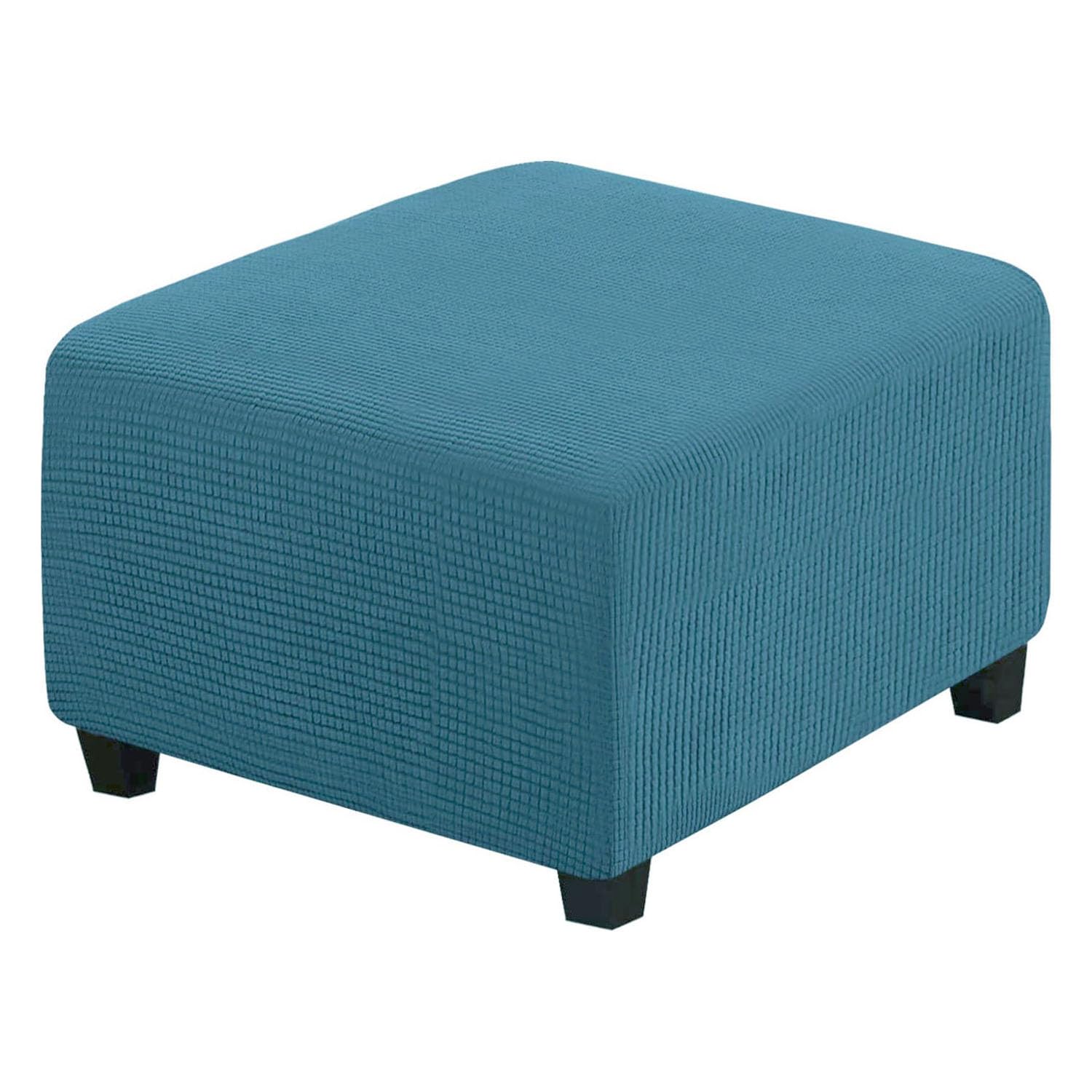 YYDSWTW Footstool Stool Cover Seat Cover Stool Covers Square Foot Rests for Living Room Footstools and Pouffes Stool Cover Footstool Cover 89-112cm Stormblue
