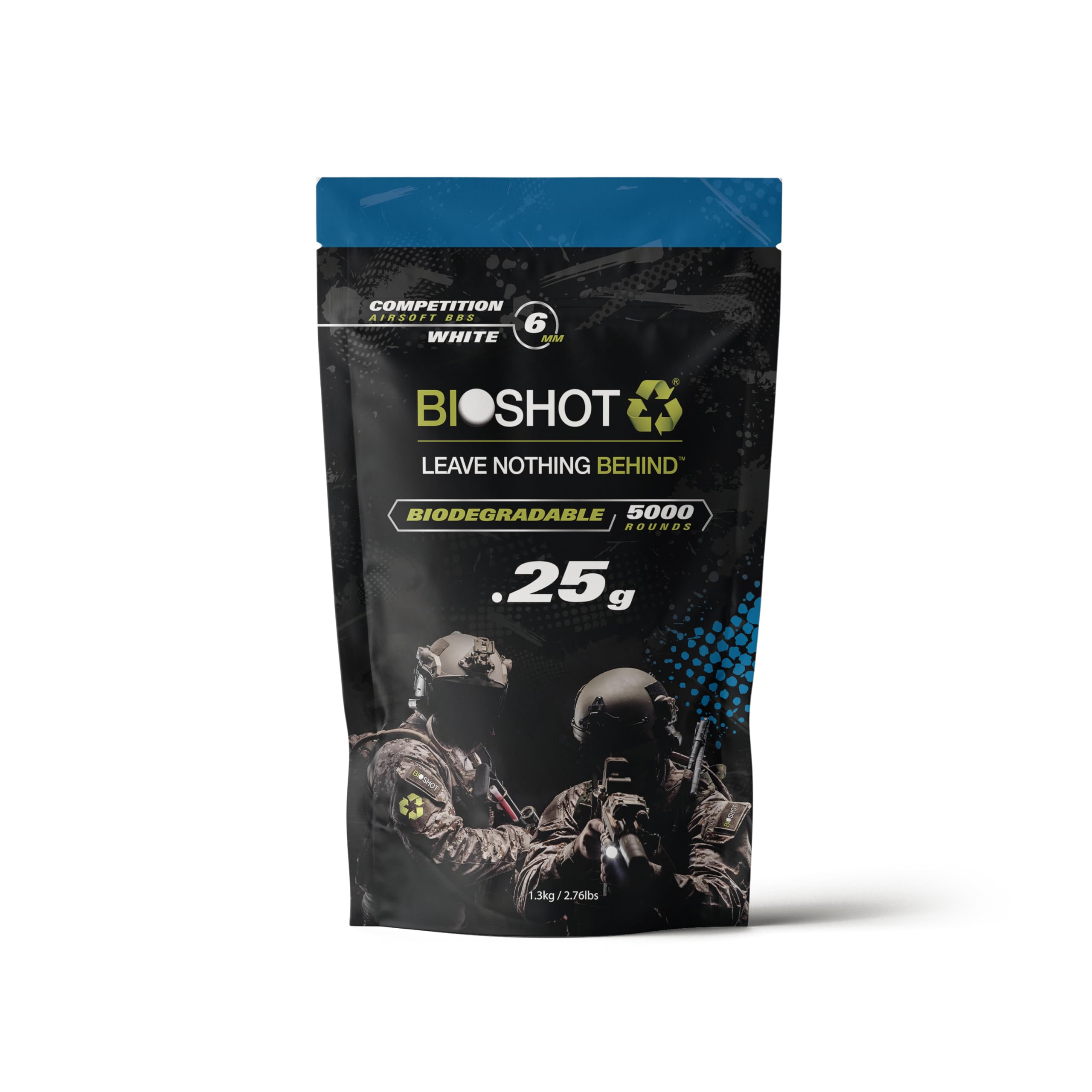 Bioshot Biodegradable Airsoft BBS .25g Super Slick Polish - Seamless Competition Match Grade for All 6mm Airsoft Guns and Accessories (5000 Rounds, White) by Bioshot