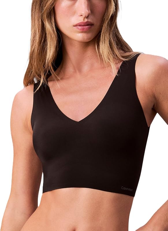 Calvin Klein Invisibles Comfort Bralette Bralette con Cuello en V, sin Costuras y Ligeramente Forrado para Mujer