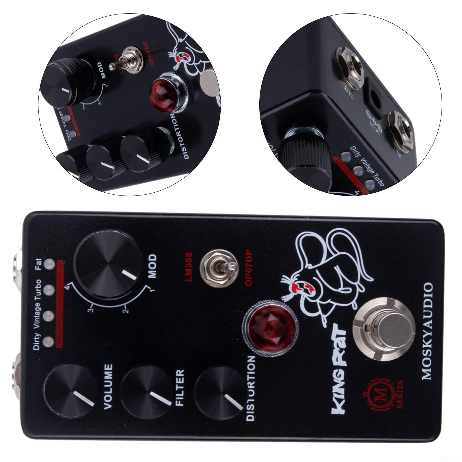 Pedale per effetti per chitarra, filtro volume fuzz distorsione per l'elaborazione del suono della chitarra elettrica, Stompbox multifunzione per accessori per modellare i toni del rock metal