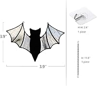 Vista 6 de Decoración de murciélago de Halloween para colgar ventanas de vidrieras – Adornos de murciélagos espeluznantes murciélagos para decoración