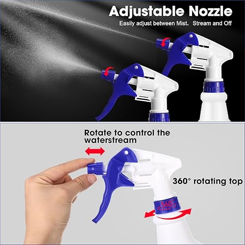 Miniatura 3 de 24 botellas de plástico de 16 onzas, botellas vacías a prueba de fugas, vacías y reutilizables para soluciones de limpieza, agua, detalles de