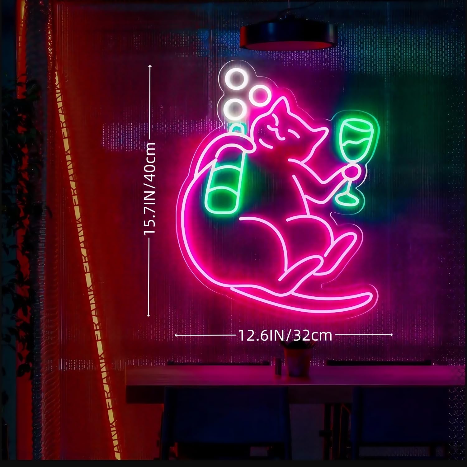LED neonowy panel akrylowy, z łańcuszkiem do zawieszenia, dekoracja ścienna do sypialni, domu, na imprezę, na wakacje, 5 V, możliwość ściemniania