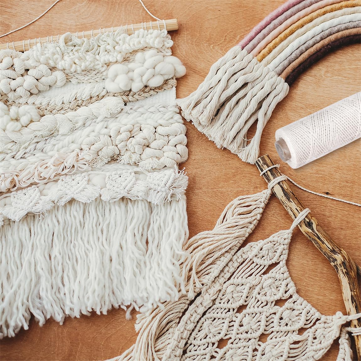Lot De 5 Rouleaux De Ficelle De Cuisine En Coton Blanc - 100 M Par Rouleau, Diamètre 2 Mm - Pour Ficeler Rôtis, Saucisses, Emballage, DIY - 12