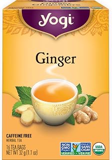 Yogi Tea - Ginger Tea (6 Pack) - Caffeine Free Organic Herbal Tea - 96 Tea Bags