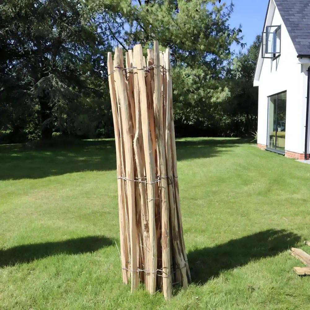 Tulipy Brown H0.6-1.5M Chestnut Heavy Duty Paling Fence Roll With Steel Wire | 5 Sizes (W5m X H1.5m)