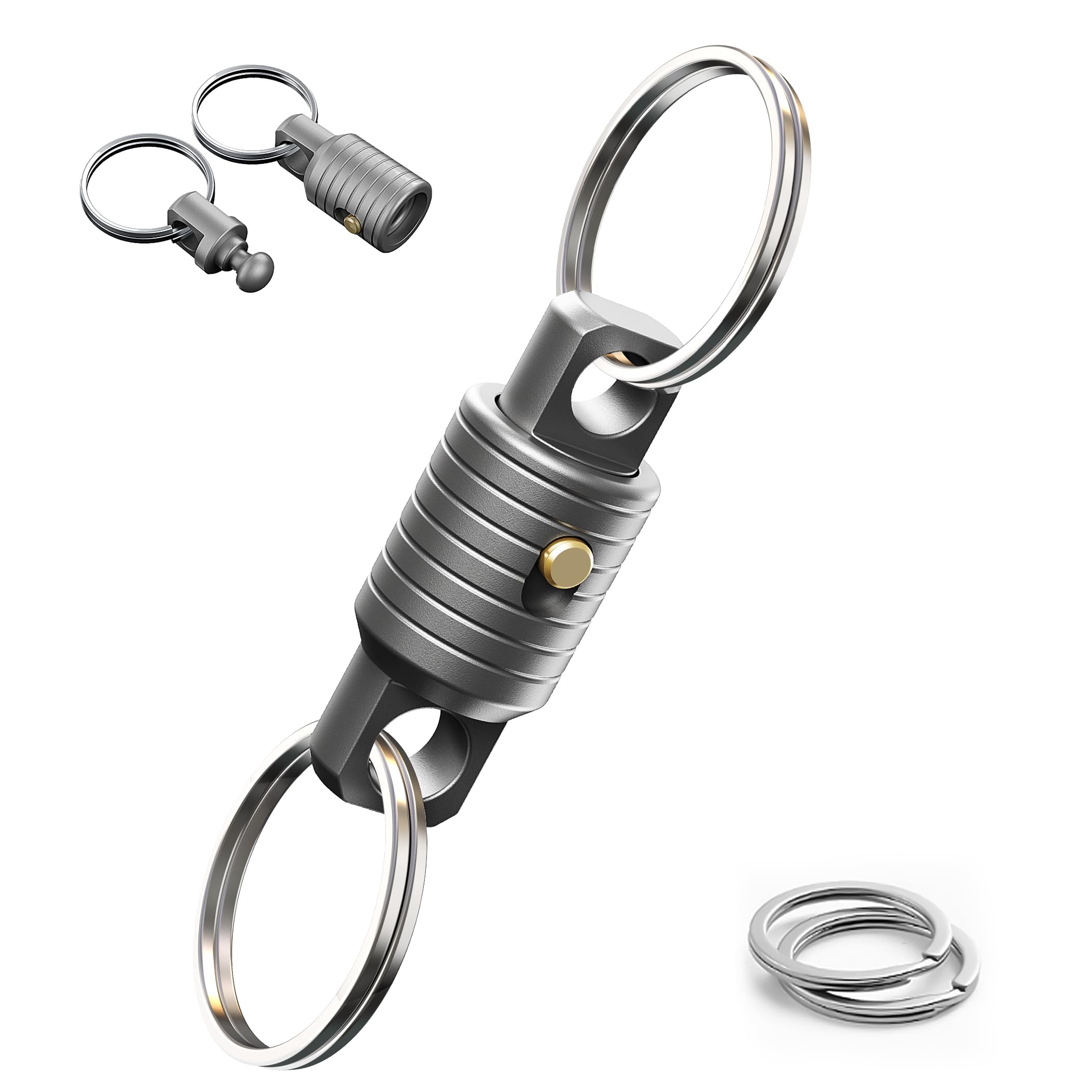Secbolt Titanium Quick Release Keychain – Heavy-Duty Detachable Clip with 360° Rotation, Anti-Lost Design for Keys, EDC Key Holder for Men & Women (1)