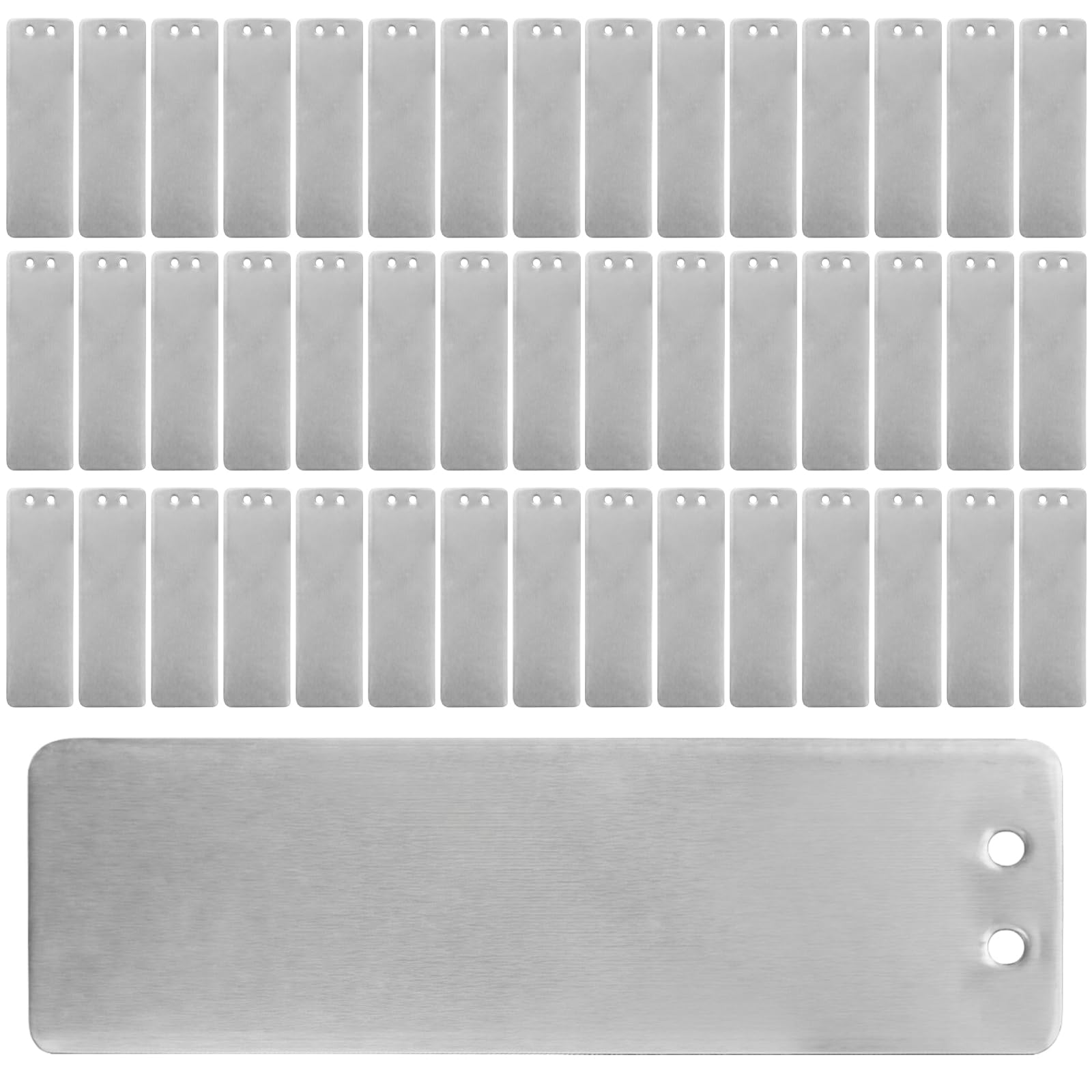 100 szt. etykiet na rośliny do ogrodu na zewnątrz, wodoodporne aluminiowe etykiety do roślin ogrodowych, metalowe znaczniki z dwustronną powierzchnią do pisania, łatwe do powieszenia, 8,2 x 2,5 cm