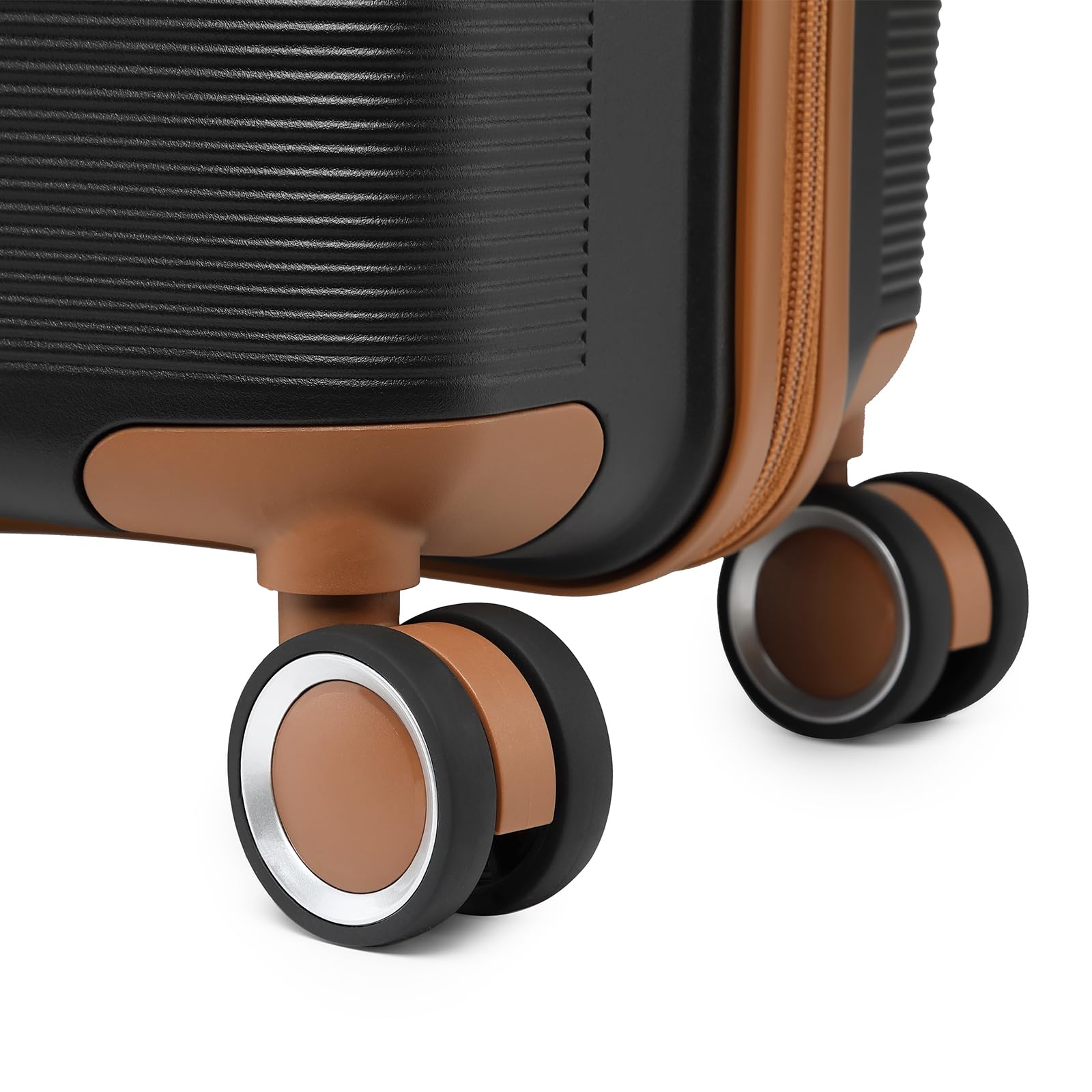 British Traveller Valigia Media 66CM Trolley Rigida PP Leggero con TSA Lucchetto (24pollici, Nero)