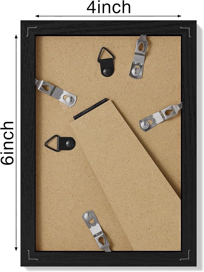 Set de 3 portarretratos Vittanly 4x6 negro para pared y mesa miniatura 7