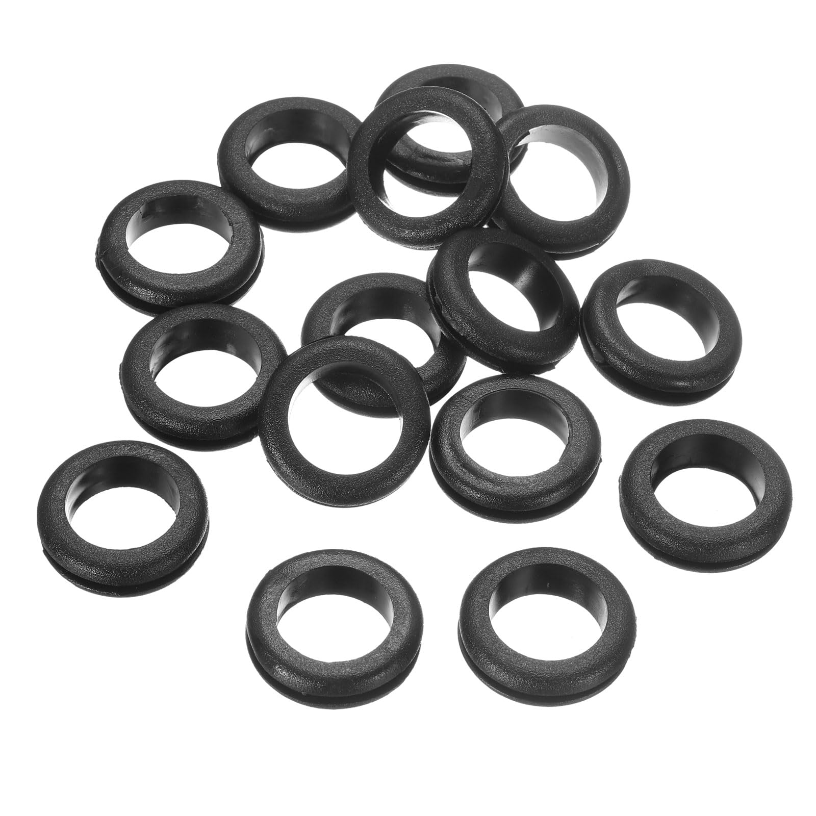 uxcell 15Pcs Rubber Grommets 13/16 ID, 1 Drill Hole, Firewall Grommet Automotive Rubber Hole Eyelet Ring Gasket for Wire Cable Hose Protection, Metal