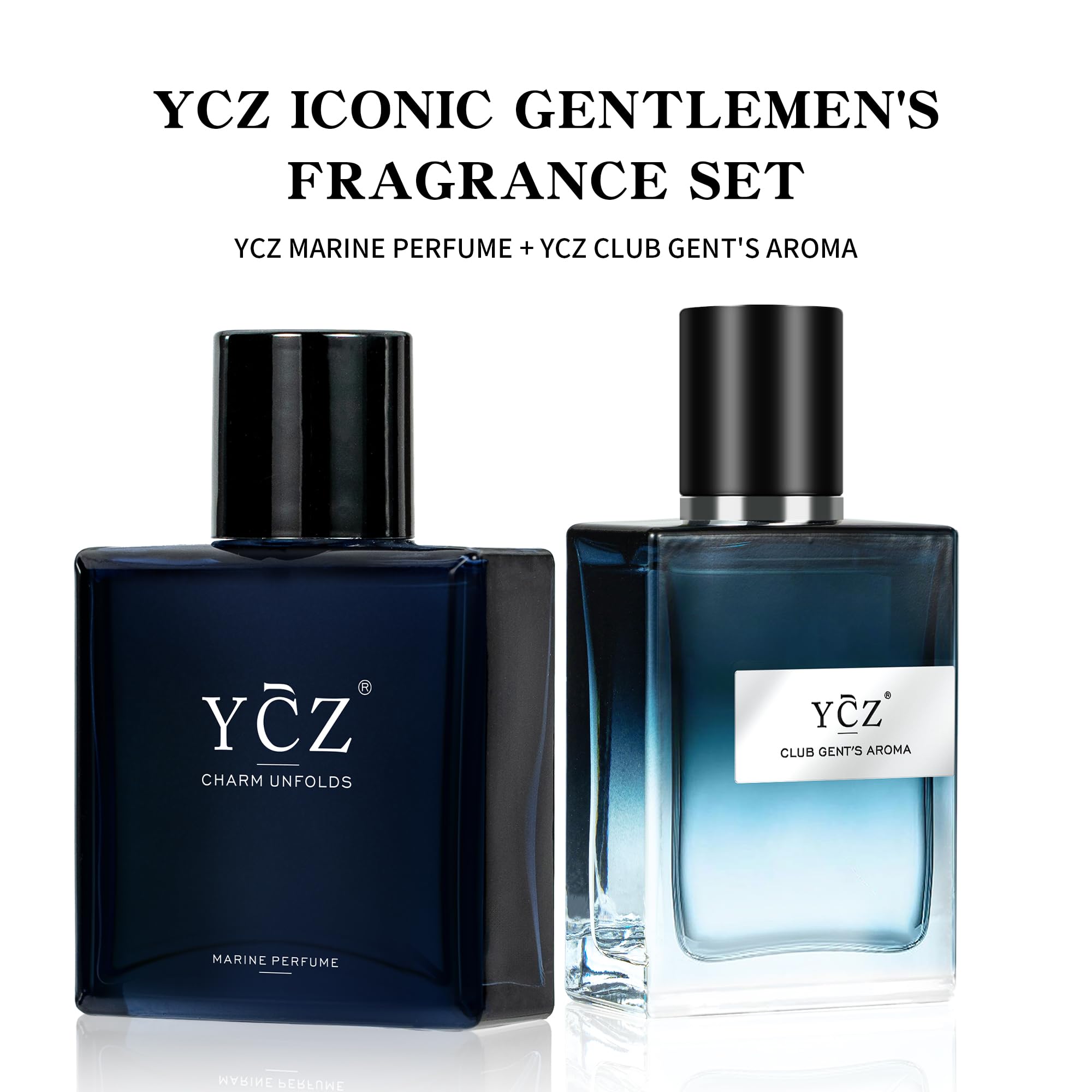 Ycz Eau de Parfüm Herren Set,2x50ml Lnganhaltendes Eau de Parfum für Herren,Der Duft kombiniert aromatisch-holzige und orientalisch-holzige Noten,Vielseitiges Geschenk für Herren für alle Anlässe