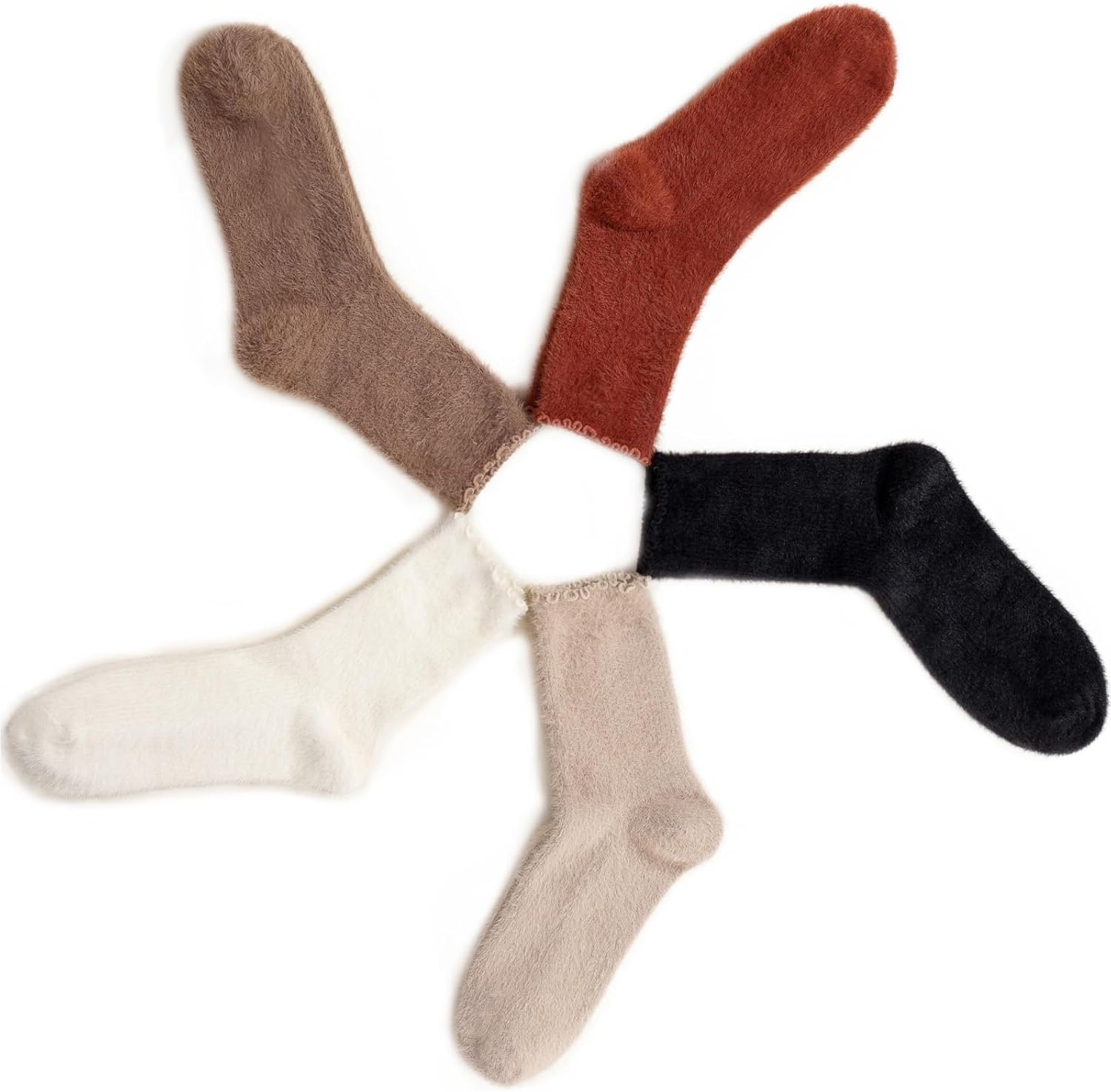 5 Pairs Fuzzy Soft Cozy Comfortable Socks for Women, Casual Sleep Comfy Socks, Perfect Warm Winter Gifts for Women - Image 5