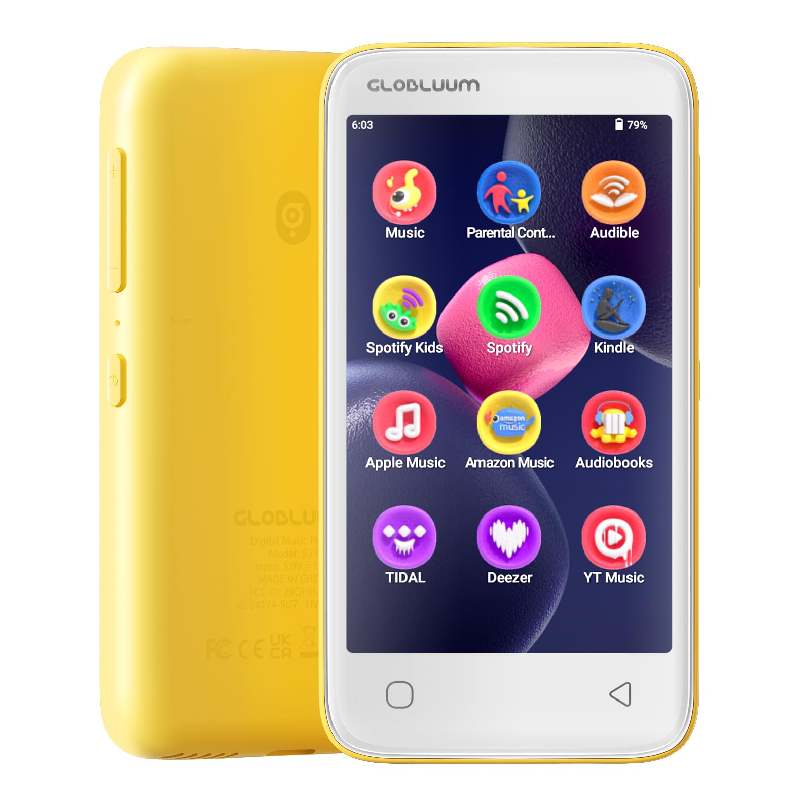 96GB MP3 Player with Bluetooth 5.0 and WiFi, Music Player with Spotify, Audible, Amazon Music, Pandora, Libby, Spotify Kids, 4" Touchscreen Android MP4 Player with HiFi Sound (Sunshine Yellow)-image-19