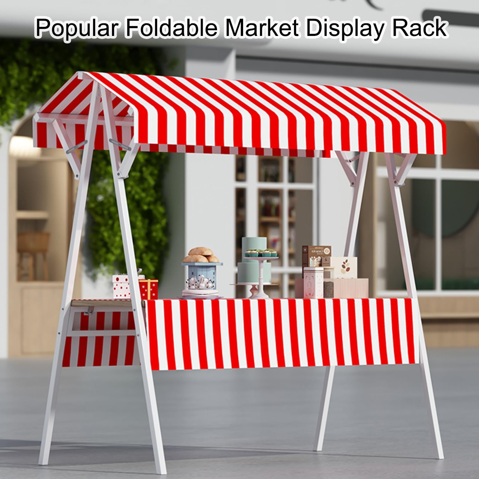 Expositor ligero de 59 pulgadas para helados, aperitivos, bebidas y perros calientes, soporte portátil para proveedores al aire libre para uso comercial, perfecto para eventos y festivales