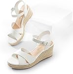 DREAM PAIRS Women's Wedge Sandals Platform Espadrilles | Cross Strap,Ankle Buckle,Dressy Summer Vacations