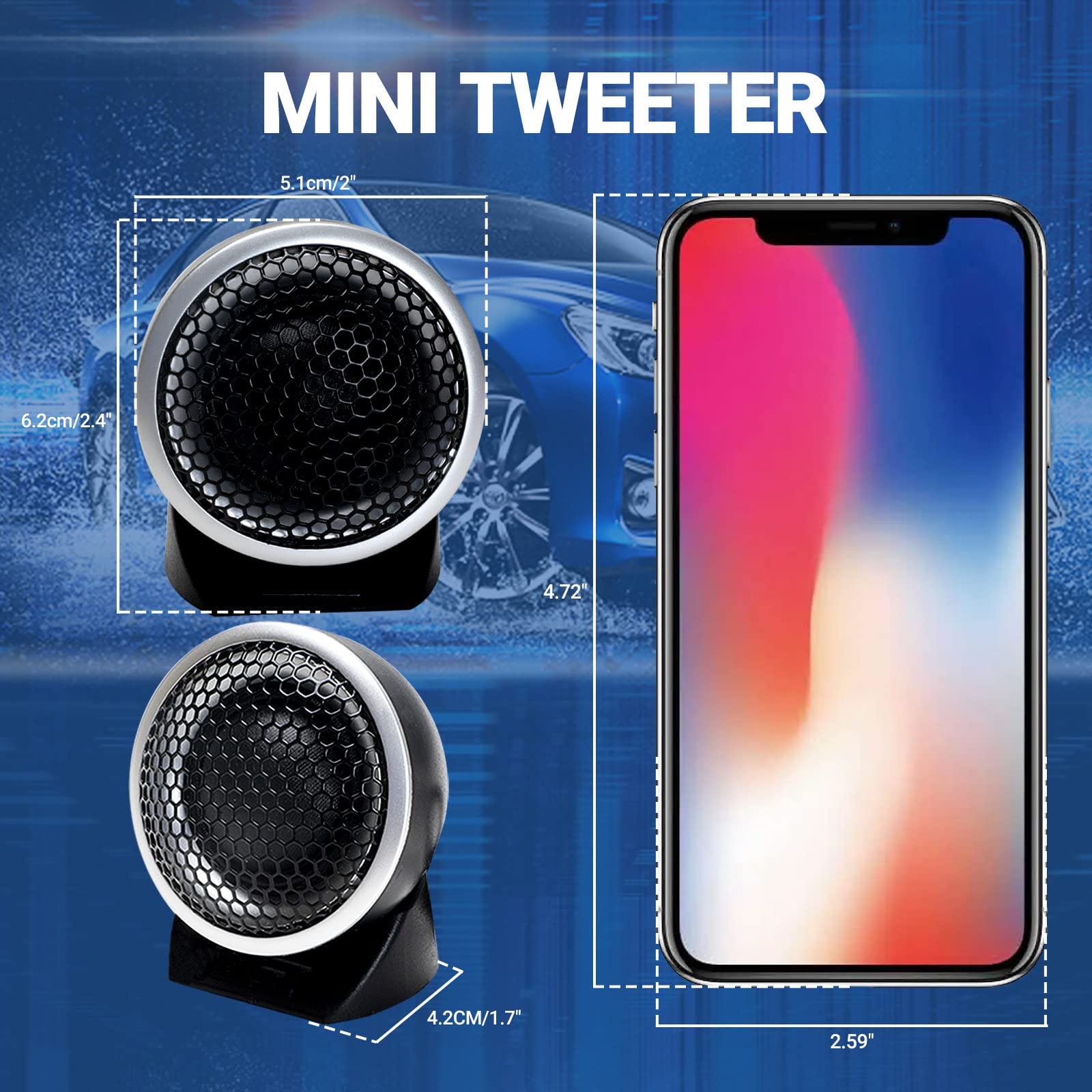 Amazon.co.jp: AICARS カーオーディオ用ツイーター2インチ