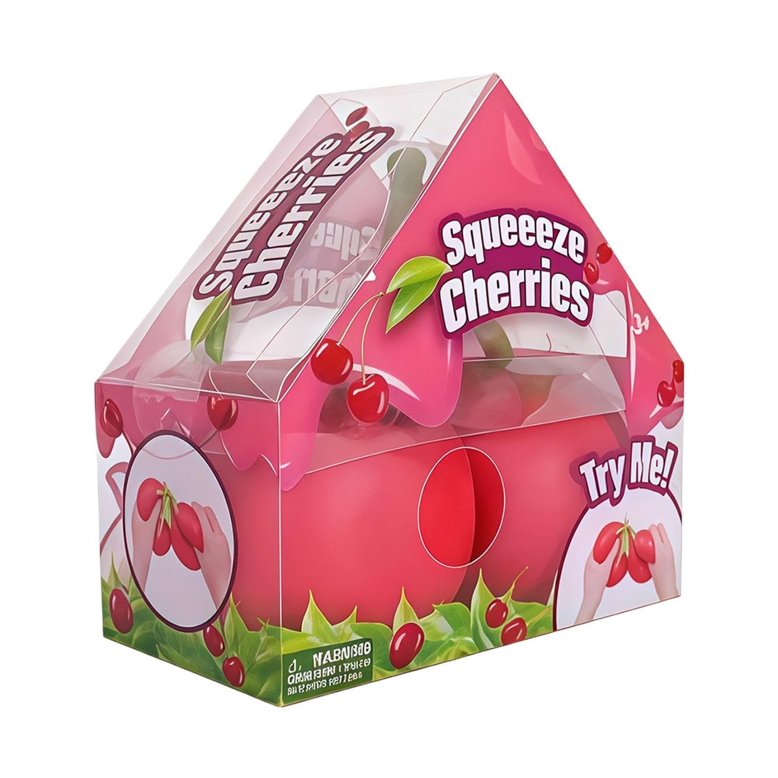 Fidget Squeeze Toy, Cherry Soft Realistic Fun Ball - 5.5Inch Quiet Fidget Toys - For Boys Girls Students Adults Classroom Commuting Travel School Party