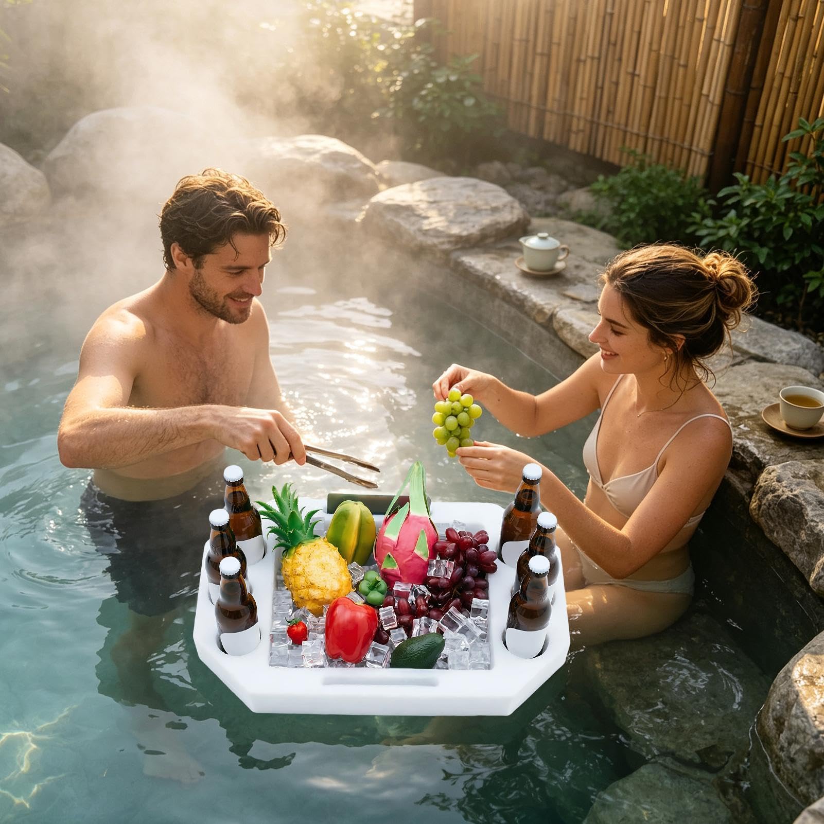 Pływający stół, duży przenośny uchwyt na napoje, idealny do spa