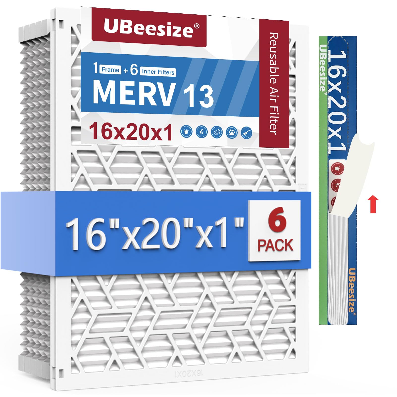 Amazon.com: UBeesize 16x20x1 Air Filter(6-Pack),Upgrade AC/HVAC