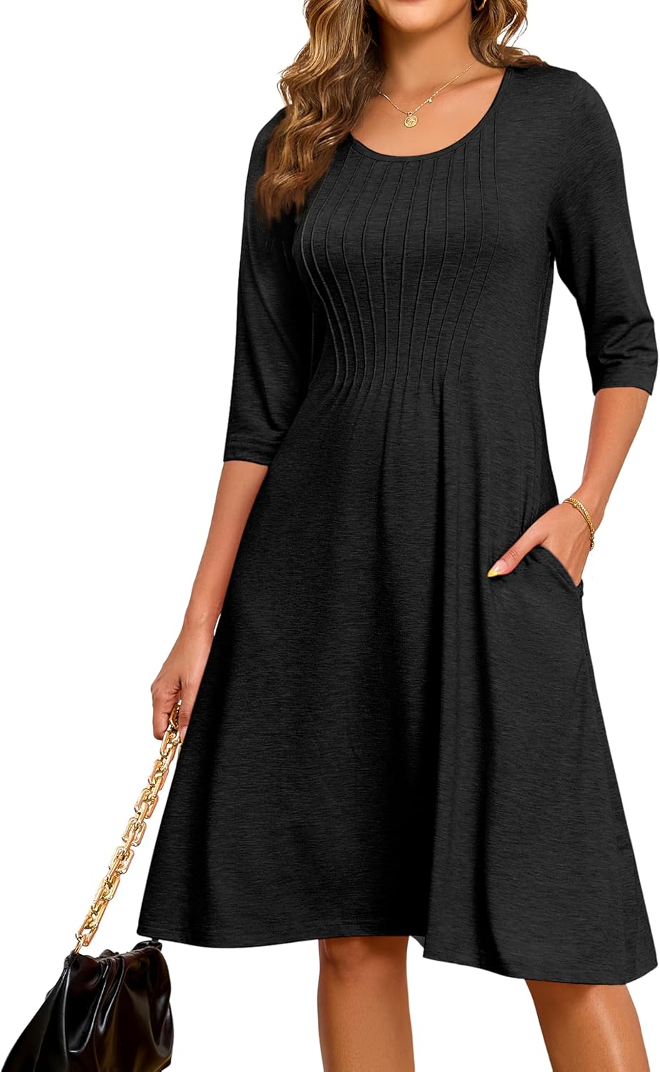 MAKABO Women's Dresses Long Sleeve Floral Printed Slim V-Neck Elegant Long Dresses