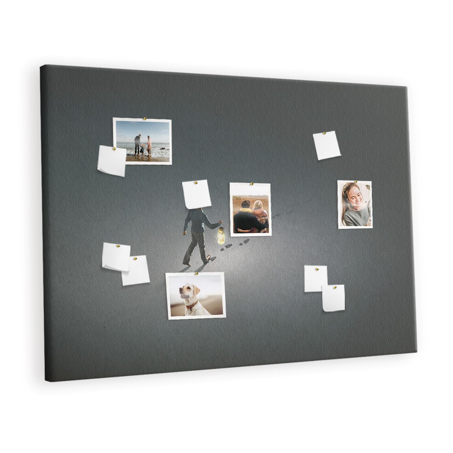 Tablero de corcho horizontal grande | bacheca mural para notas fotos y documentos | oficina home office escuela o casa | incluye chinchetas y montaje fácil - 140x100 - vistoso - Hombre detective