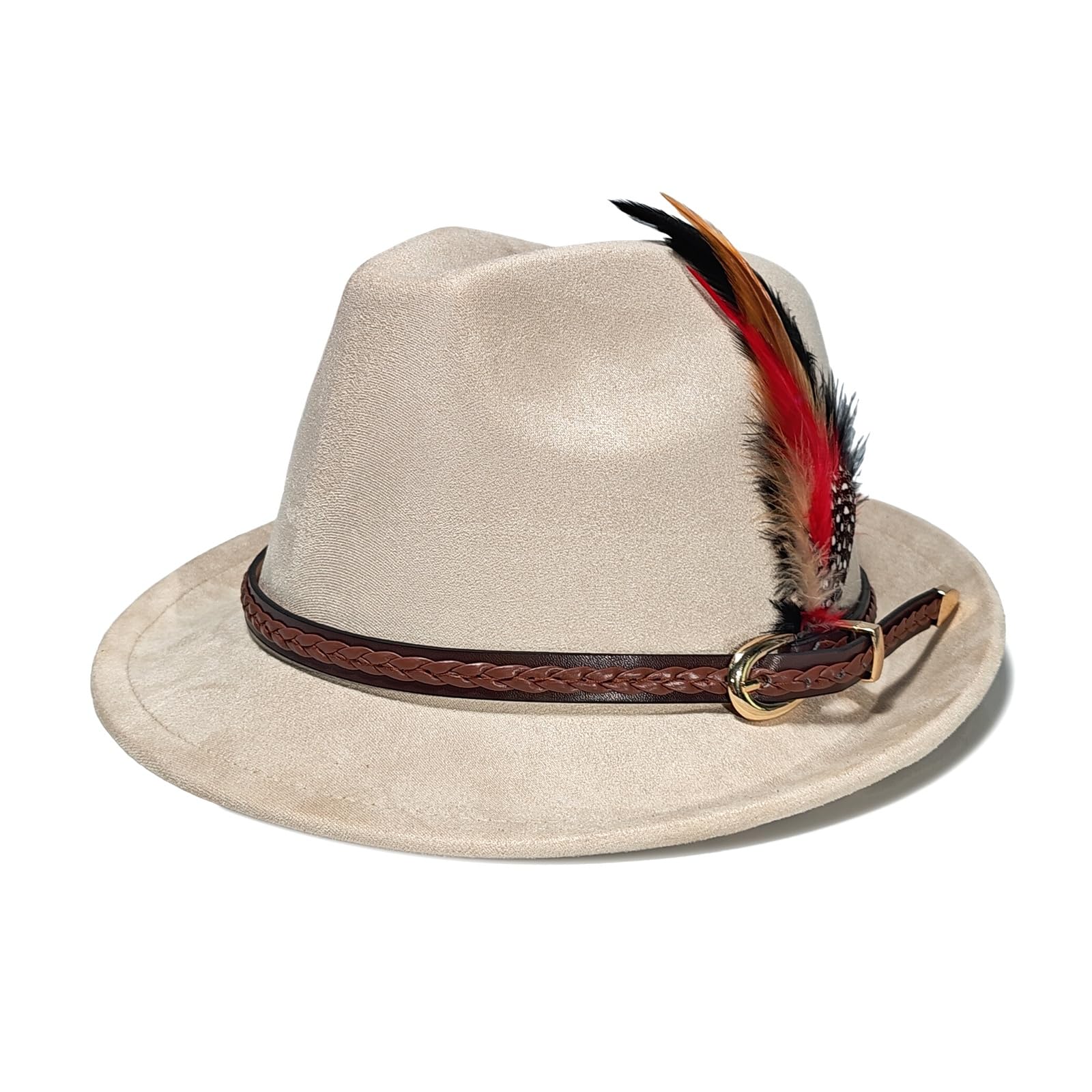 Chapeau Fedora de qualité supérieure pour homme et femme, chapeau d'hiver classique en feutre, jazz à bord court réglable avec ceinture et plumes
