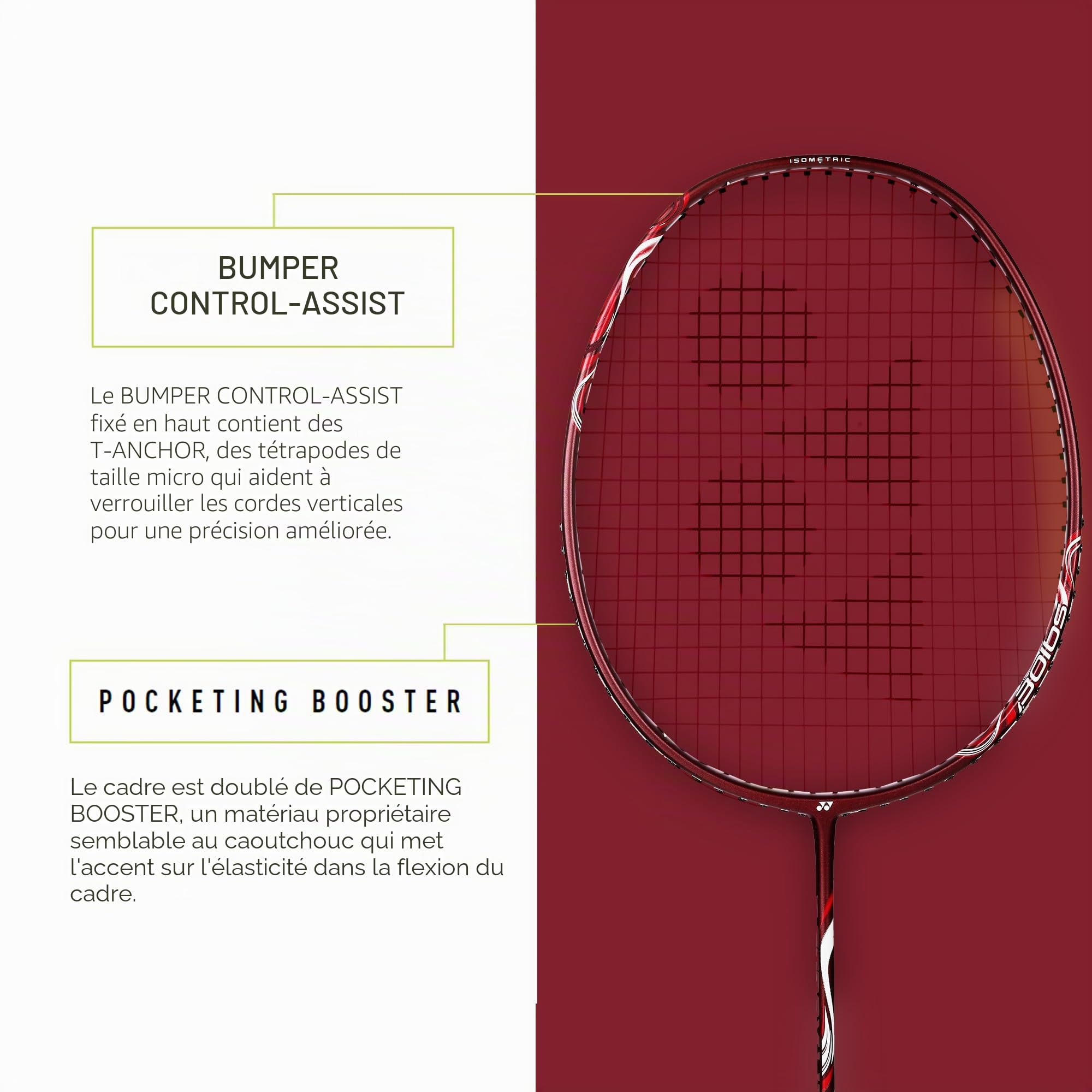 YONEX Raquette de Badminton à Cordes I-Series 5U G4 | Raquette de Badminton en Graphite pour Joueurs intermédiaires | Tension de 13,6 kg | Astrox Lite 37i, 43i, 45i Voltric Lite 35i, 40i, 47i