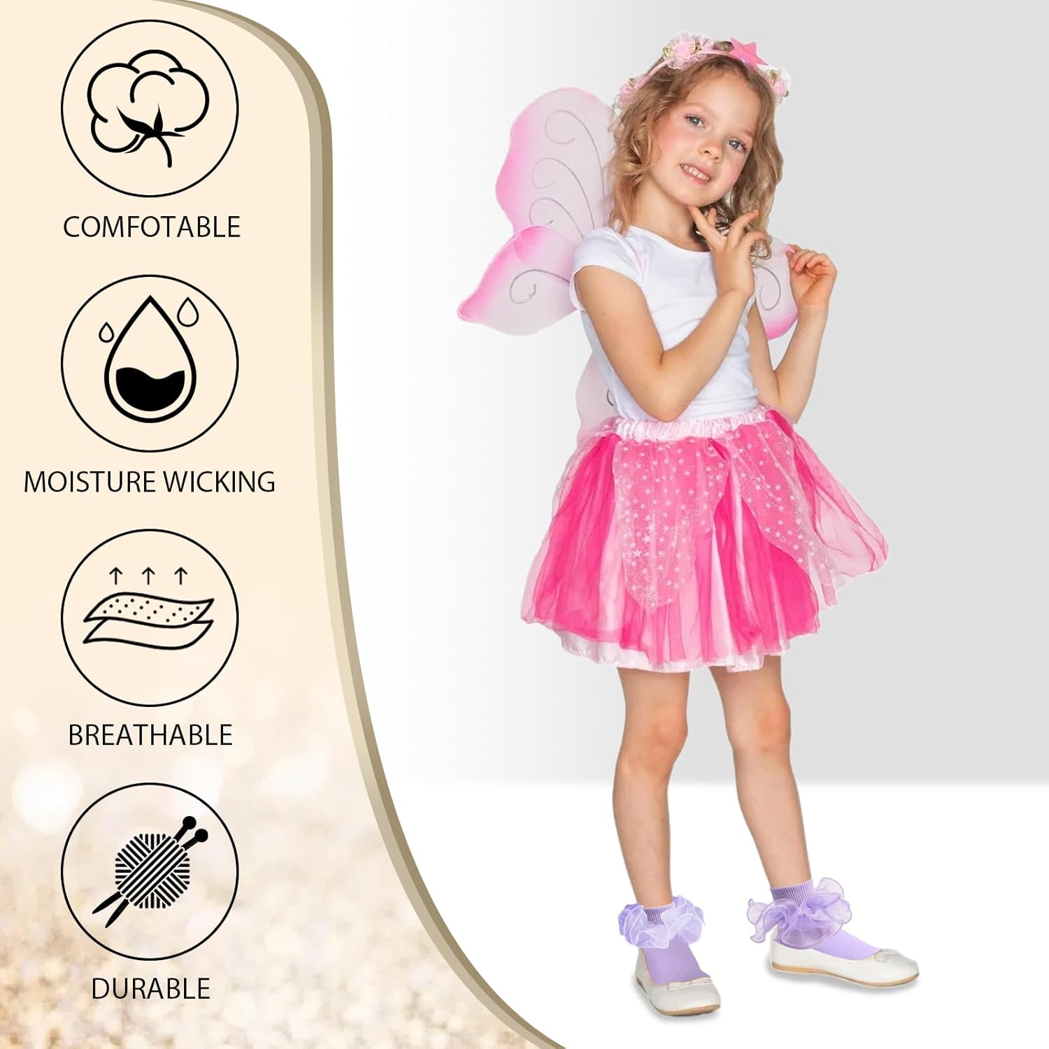 2 Pairs Girls Ruffle Socks Toddler Girl Frilly Dress Socks Fold Double Lace Big Ruffles Church Fancy Sock Little Kids - Image 5