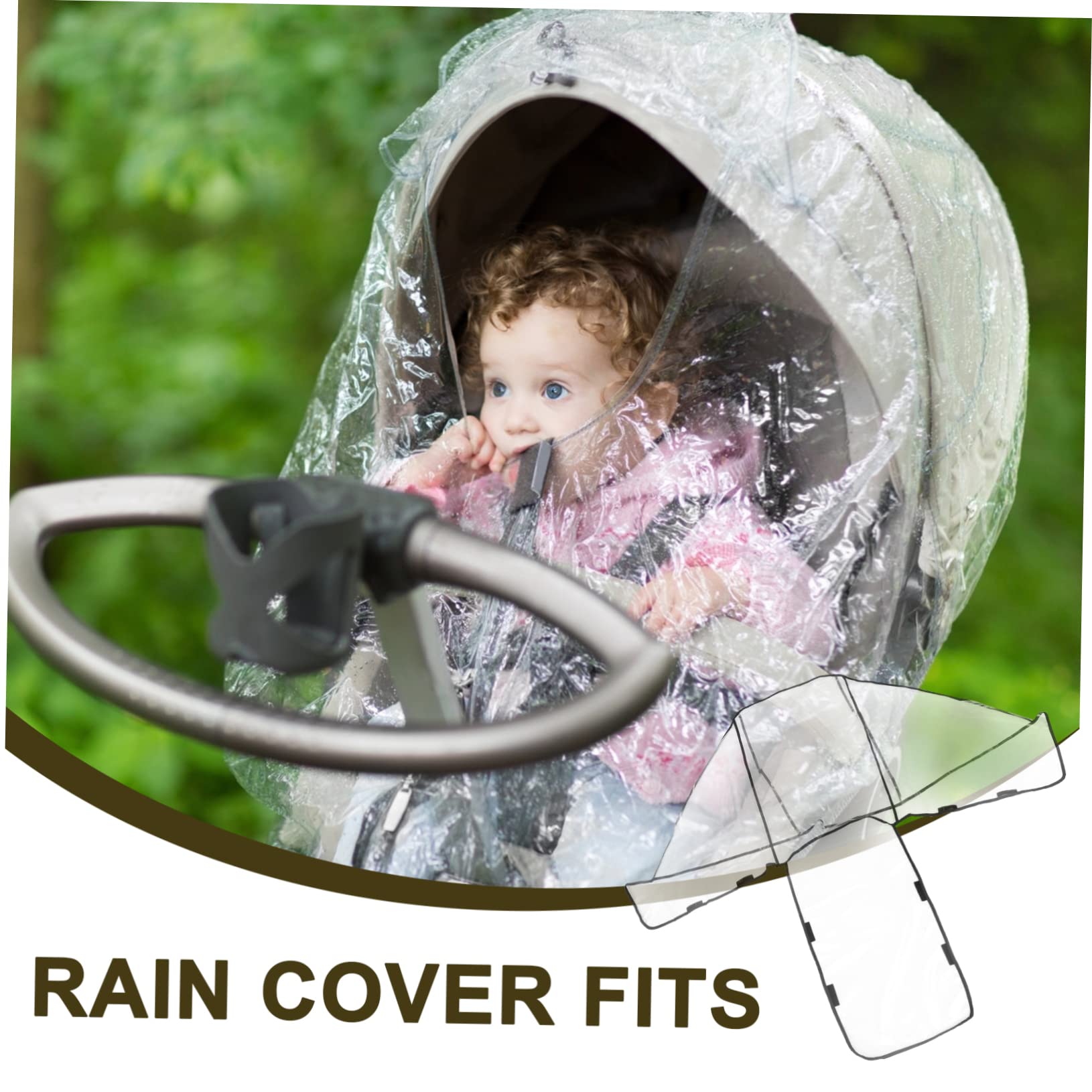 VICASKY Double Pushchair Rain Cover Windproof Protective Cover for Rear Front Seats
