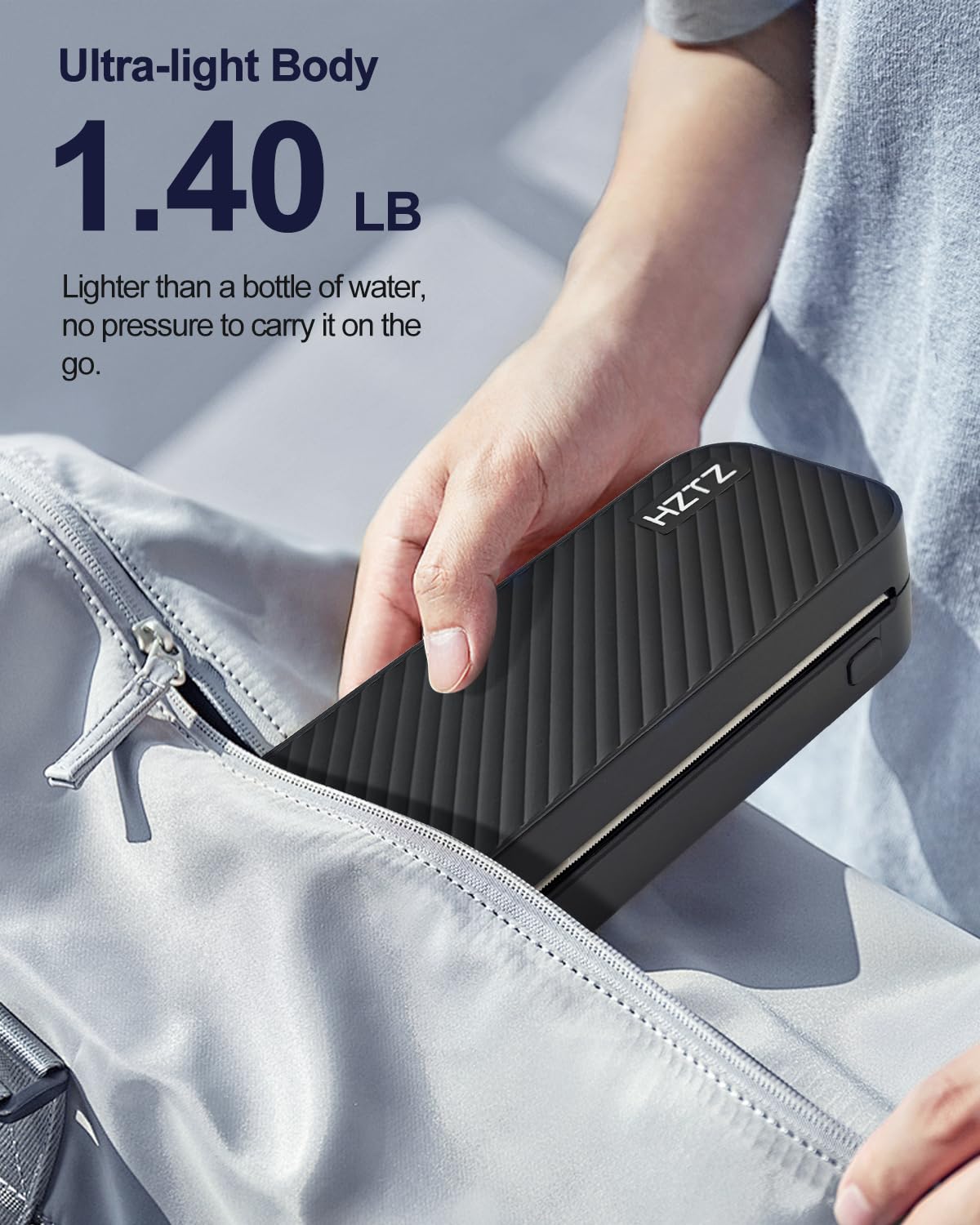 Impresora Portátil Inalámbrica, Impresora Térmica de Viaje, Impresión sin Tinta Bluetooth & USB Soporte de Impresora US Carta/A4/A5 Papel Térmico, Compatible con Android & iOS Teléfono/Laptop