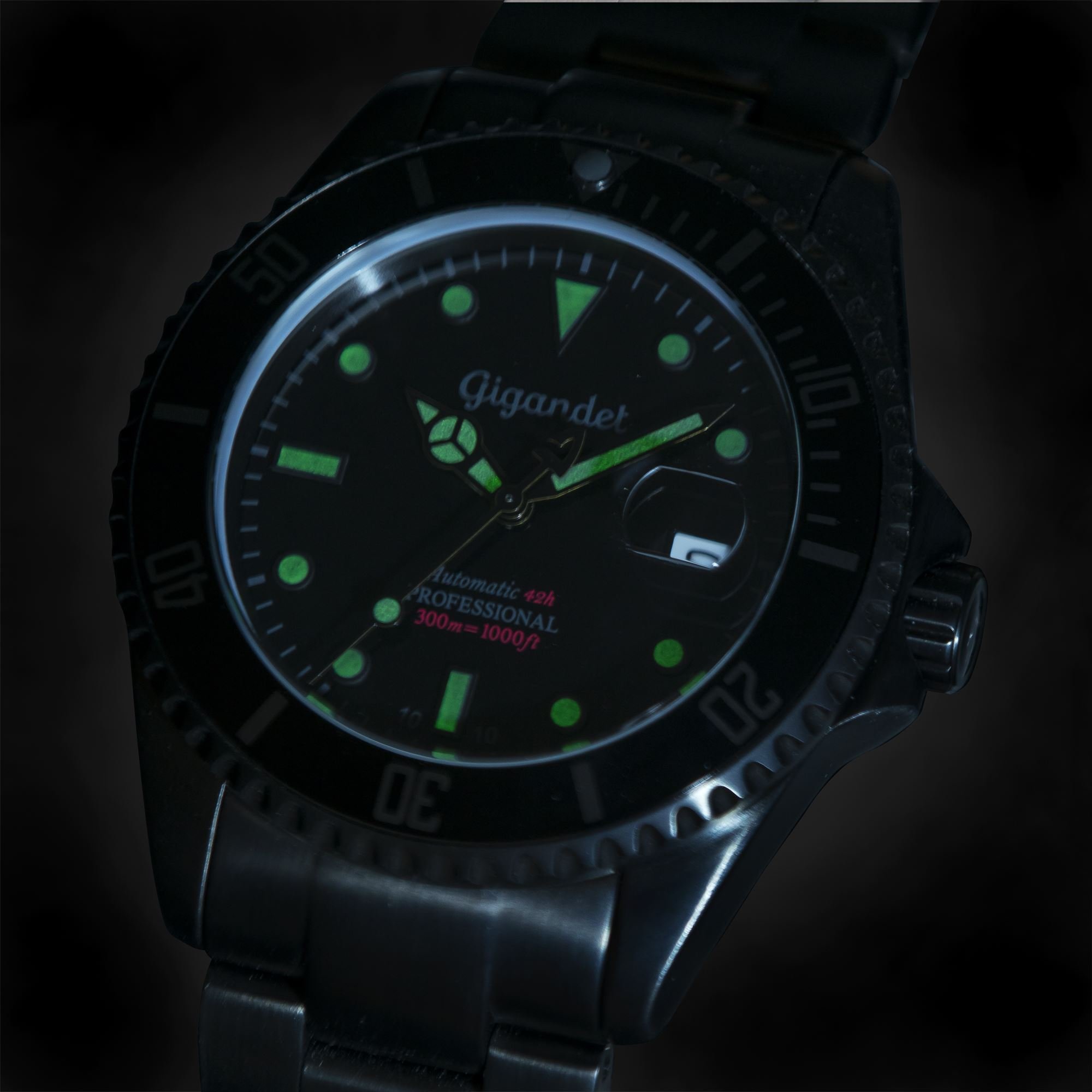 Gigandet Reloj de Hombre Automático Sea Ground Reloj de Buceo Analógico Correa de Acero Negro G2-010