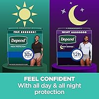 Vista 5 de Depend Fresh Protection Adult Diapers, Incontinence Underwear for Men, Disposable, Maximum, Large, Grey, 28 Count, Packaging May Vary