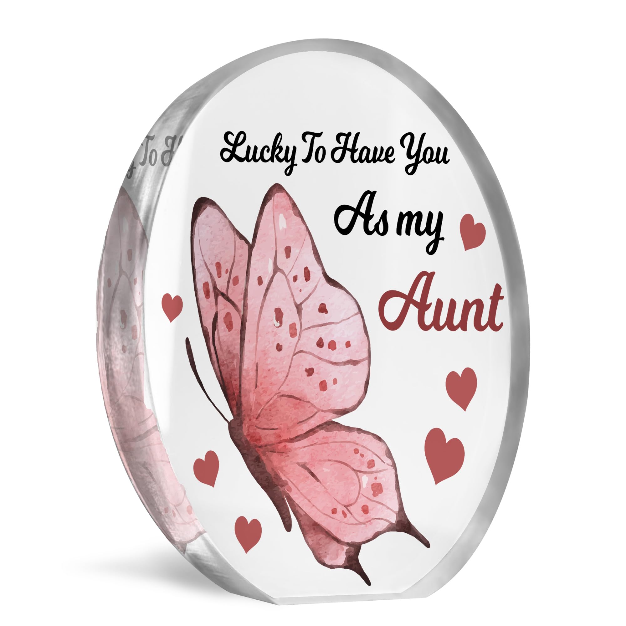 Red Ocean Lucky To Have You As My Aunt, Gift For Aunt, Gifts From Niece Nephew,Thank You Gift For Her, Aunt Birthday Gift, Aunt Gift For Christmas, Sister Gifts, Aunt Plaque, Gift For Women Keepsake