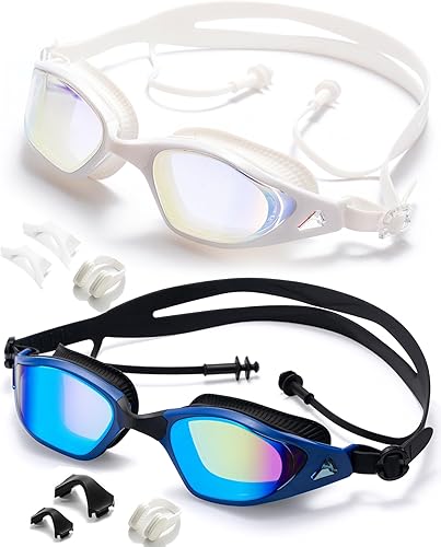 Gafas de natación, vista súper clara, gafas de natación para adultos (blanco)