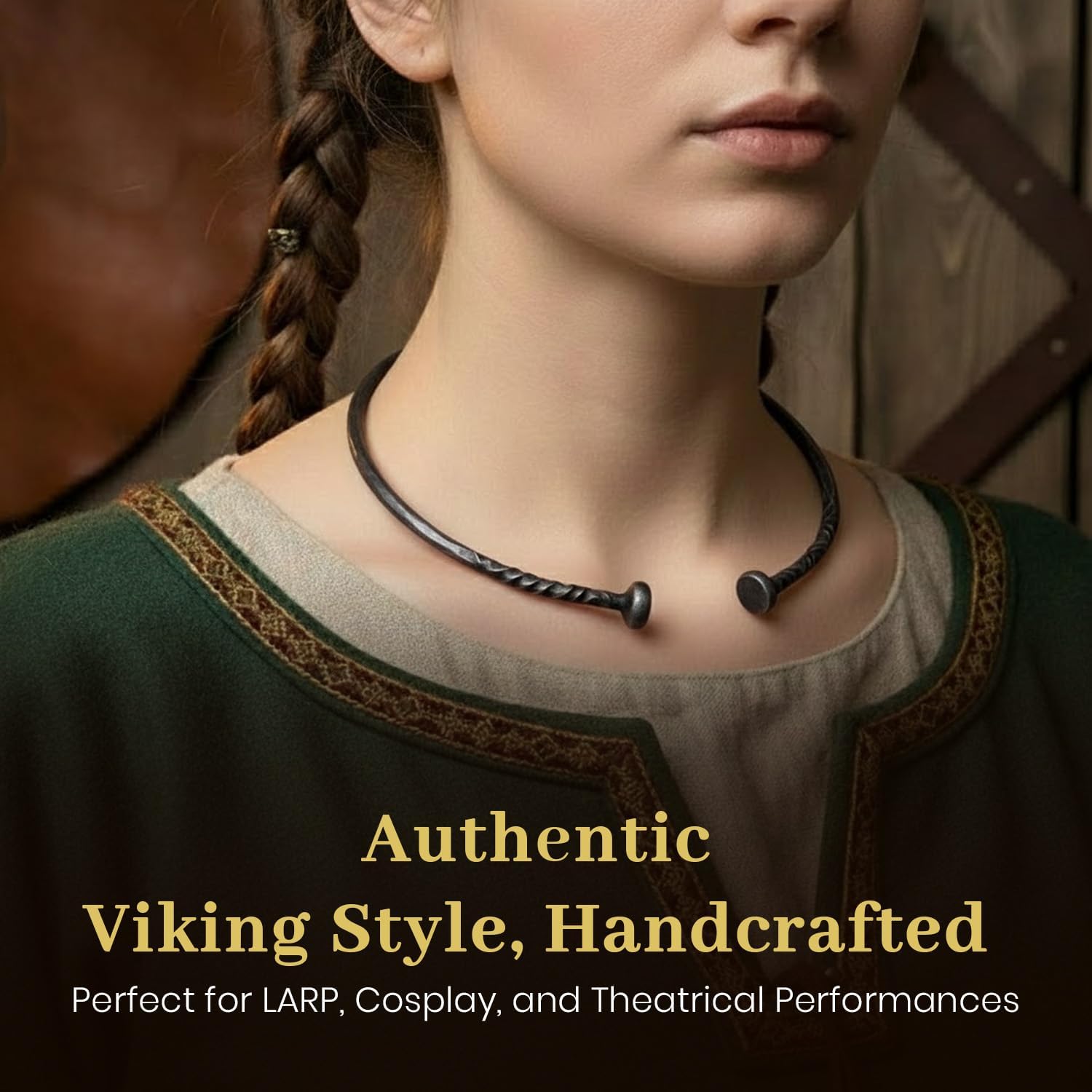 ARTIZANSTORE Hand Forged Iron Torc Torq Celtic Jewelry Steel Necklace Pagan Warrior Jewel Torque Smithy Hand Made Iron Viking Torc - Image 2