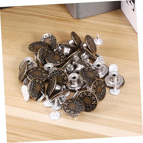 Miniatura 7 de EXCEART 75 piezas de botones de repuesto para jeans, botones de chaqueta de mezclilla, botón de presión para coser ropa, pantalones de mezclilla,